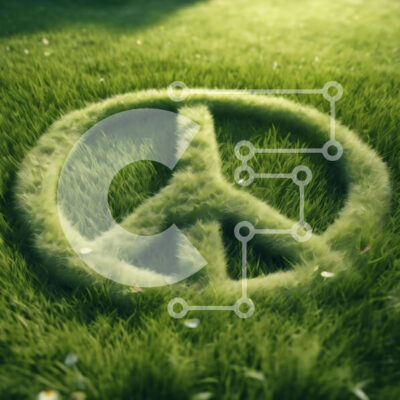 Intra Συλλεκτικό Ξύλινο Παζλ Plywood  4mm - Σύμβολο ειρήνης που σχηματίζεται στο γρασίδι Σε Ξύλινο Κουτί - Διαστάσεις Puzzle: 10x10 cm – 25 κομμάτια - Image 1