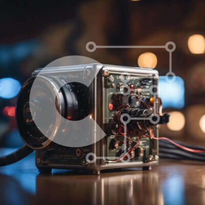 Intra Συλλεκτικό Ξύλινο Παζλ Plywood 4mm - Παλιομοδίτικη κάμερα σε ξύλινο τραπέζι με καλώδια και καλώδια Σε Ξύλινο Κουτί - Διαστάσεις: 10x10 cm – 25 κομμάτια - Image 1