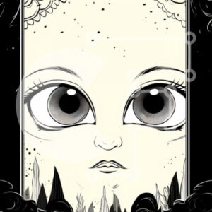 Intra Συλλεκτικό Ξύλινο Παζλ Plywood  4mm - Μυστηριώδης γυναίκα στη φύση - ασπρόμαυρο σχέδιο Σε Ξύλινο Κουτί - Διαστάσεις Puzzle: 10x10 cm – 25 κομμάτια