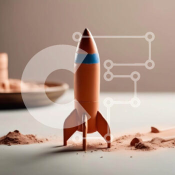 Intra Συλλεκτικό Ξύλινο Παζλ Plywood  4mm - Orange Toy Rocket και Play Clay σε ένα τραπέζι Σε Ξύλινο Κουτί - Διαστάσεις: 10x10 cm – 25 κομμάτια - Image 1
