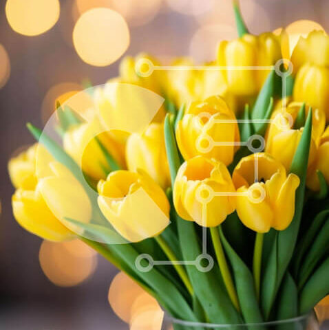 Intra Συλλεκτικό Ξύλινο Παζλ Plywood 4mm - Πολύχρωμα ανοιξιάτικα λουλούδια σε γυάλινο βάζο Σε Ξύλινο Κουτί - Διαστάσεις: 10x10 cm – 25 κομμάτια - Image 1