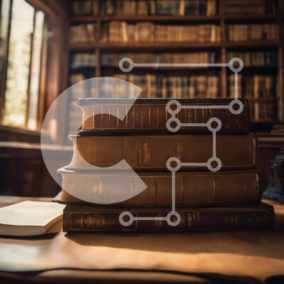 Intra Συλλεκτικό Ξύλινο Παζλ Plywood  4mm - Στοίβα από βιβλία και παλιομοδίτικη γραφομηχανή Σε Ξύλινο Κουτί - Διαστάσεις Puzzle: 10x10 cm – 25 κομμάτια - Image 1