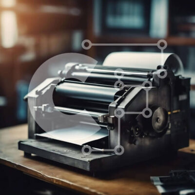 Intra Συλλεκτικό Ξύλινο Παζλ Plywood  4mm - Vintage γραφομηχανή σε ξύλινο τραπέζι με βιβλία Σε Ξύλινο Κουτί - Διαστάσεις Puzzle: 10x10 cm – 25 κομμάτια - Image 1