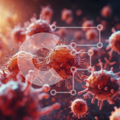 Intra Συλλεκτικό Ξύλινο Παζλ Plywood  4mm - τρισδιάστατη εικόνα κόκκινων και πορτοκαλί μικροοργανισμών Σε Ξύλινο Κουτί - Διαστάσεις Puzzle: 10x10 cm – 25 κομμάτια - Image 1