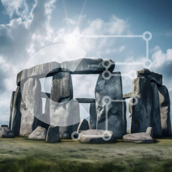 Intra Συλλεκτικό Ξύλινο Παζλ Plywood  4mm - Αρχαίο Stonehenge σε ένα τοπίο με γρασίδι Σε Ξύλινο Κουτί - Διαστάσεις Puzzle: 10x10 cm – 25 κομμάτια - Image 1