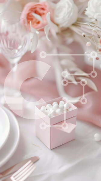 Intra Συλλεκτικό Ξύλινο Παζλ Plywood  4mm – Ροζ Marshmallows και τριαντάφυλλα στο τραπέζι Σε Ξύλινο Κουτί – Διαστάσεις: 10×10 cm – 25 κομμάτια