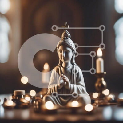 Intra Συλλεκτικό Ξύλινο Παζλ Plywood  4mm - Λευκό άγαλμα του Βούδα με κεριά και αντικείμενα Σε Ξύλινο Κουτί - Διαστάσεις Puzzle: 10x10 cm – 25 κομμάτια - Image 1