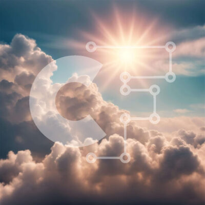 Intra Συλλεκτικό Ξύλινο Παζλ Plywood  4mm - Ήλιος που λάμπει μέσα από τα σύννεφα στον ουρανό Σε Ξύλινο Κουτί - Διαστάσεις Puzzle: 10x10 cm – 25 κομμάτια - Image 1