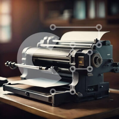 Intra Συλλεκτικό Ξύλινο Παζλ Plywood  4mm - Vintage γραφομηχανή σε ξύλινο γραφείο Σε Ξύλινο Κουτί - Διαστάσεις: 10x10 cm – 25 κομμάτια - Image 1