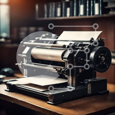 Intra Συλλεκτικό Ξύλινο Παζλ Plywood  4mm - Vintage γραφομηχανή σε ξύλινο γραφείο Σε Ξύλινο Κουτί - Διαστάσεις: 10x10 cm – 25 κομμάτια - Image 1