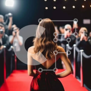 Intra Συλλεκτικό Ξύλινο Παζλ Plywood  4mm - Γυναίκα που περπατά στο κόκκινο χαλί στην τελετή των βραβείων Σε Ξύλινο Κουτί - Διαστάσεις Puzzle: 10x10 cm – 25 κομμάτια