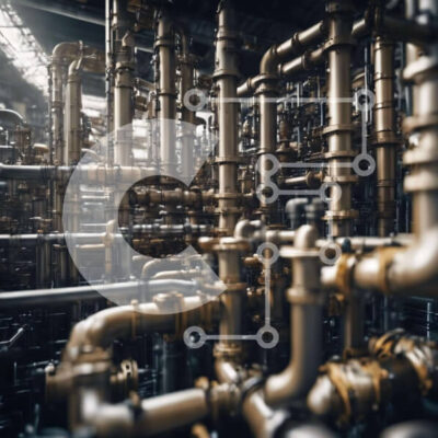 Intra Συλλεκτικό Ξύλινο Παζλ Plywood  4mm - Σωλήνες και Βαλβίδες από Ανοξείδωτο Χάλυβα σε Βιομηχανικό Κτίριο Σε Ξύλινο Κουτί - Διαστάσεις Puzzle: 10x10 cm – 25 κομμάτια - Image 1