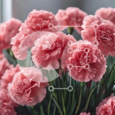 Intra Συλλεκτικό Ξύλινο Παζλ Plywood  4mm - Ροζ γαρύφαλλο μπουκέτο στο περβάζι του παραθύρου Σε Ξύλινο Κουτί - Διαστάσεις: 10x10 cm – 25 κομμάτια - Image 1