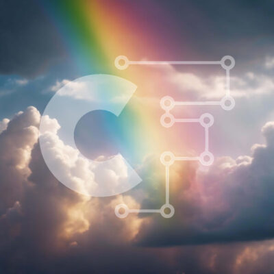 Intra Συλλεκτικό Ξύλινο Παζλ Plywood  4mm - Ζωντανό ουράνιο τόξο στον ουρανό με σύννεφα Σε Ξύλινο Κουτί - Διαστάσεις: 10x10 cm – 25 κομμάτια - Image 1