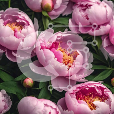 Intra Συλλεκτικό Ξύλινο Παζλ Plywood  4mm - Συστάδα από ροζ παιώνιες σε πράσινα φύλλα Σε Ξύλινο Κουτί - Διαστάσεις: 10x10 cm – 25 κομμάτια - Image 1