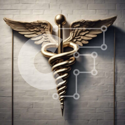 Intra Συλλεκτικό Ξύλινο Παζλ Plywood  4mm - Χρυσό ιατρικό σύμβολο Caduceus Σε Ξύλινο Κουτί - Διαστάσεις Puzzle: 10x10 cm – 25 κομμάτια - Image 1