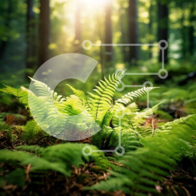 Intra Συλλεκτικό Ξύλινο Παζλ Plywood  4mm - Εκπληκτικό δάσος με καταπράσινες φτέρες στο φως του ήλιου Σε Ξύλινο Κουτί - Διαστάσεις Puzzle: 10x10 cm – 25 κομμάτια - Image 1