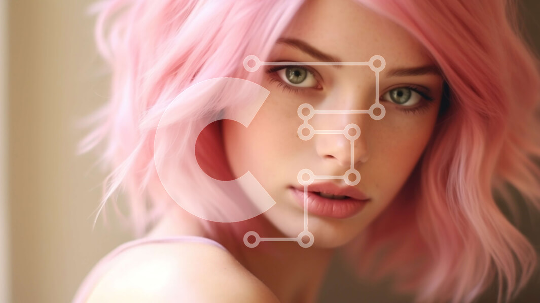 Intra Συλλεκτικό Ξύλινο Παζλ Plywood  4mm - Κομψή γυναίκα με ροζ μαλλιά πορτρέτο μόδας Σε Ξύλινο Κουτί - Διαστάσεις Puzzle: 10x10 cm – 25 κομμάτια