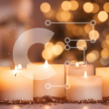 Intra Συλλεκτικό Ξύλινο Παζλ Plywood  4mm - Ανάποδα κεριά χριστουγεννιάτικου δέντρου για εορταστικές γιορτές Σε Ξύλινο Κουτί - Διαστάσεις: 10x10 cm – 25 κομμάτια - Image 1