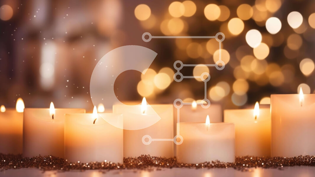 Intra Συλλεκτικό Ξύλινο Παζλ Plywood  4mm - Ανάποδα κεριά χριστουγεννιάτικου δέντρου για εορταστικές γιορτές Σε Ξύλινο Κουτί - Διαστάσεις: 10x10 cm – 25 κομμάτια