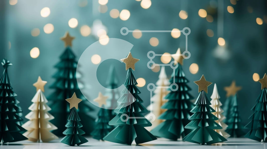 Intra Συλλεκτικό Ξύλινο Παζλ Plywood  4mm - Εορταστικά χριστουγεννιάτικα δέντρα Origami με φωτάκια Σε Ξύλινο Κουτί - Διαστάσεις: 10x10 cm – 25 κομμάτια