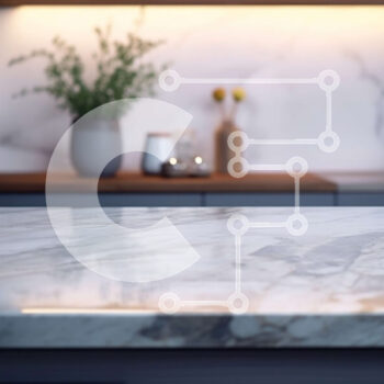 Intra Συλλεκτικό Ξύλινο Παζλ Plywood  4mm - Μαρμάρινος πάγκος κουζίνας με λουλούδια Σε Ξύλινο Κουτί - Διαστάσεις Puzzle: 10x10 cm – 25 κομμάτια - Image 1