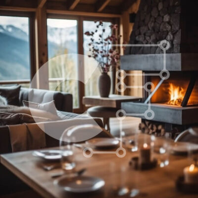 Intra Συλλεκτικό Ξύλινο Παζλ Plywood  4mm - Άνετο σαλόνι με εκπληκτική θέα στο βουνό Σε Ξύλινο Κουτί - Διαστάσεις Puzzle: 10x10 cm – 25 κομμάτια - Image 1