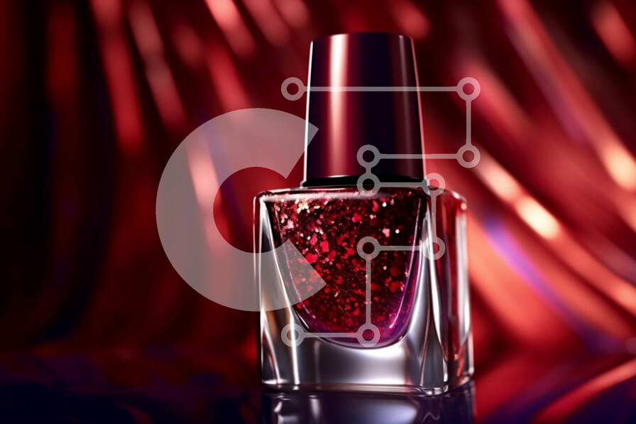 Intra Συλλεκτικό Ξύλινο Παζλ Plywood  4mm - Κομψό και μοντέρνο κόκκινο μπουκάλι βερνίκι νυχιών με ετικέτα σε σχήμα καρδιάς Σε Ξύλινο Κουτί - Διαστάσεις Puzzle: 10x10 cm – 25 κομμάτια