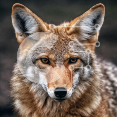 Intra Συλλεκτικό Ξύλινο Παζλ Plywood  4mm - Εκπληκτική εικόνα του προσώπου του Κογιότ από κοντά Σε Ξύλινο Κουτί - Διαστάσεις: 10x10 cm – 25 κομμάτια - Image 1