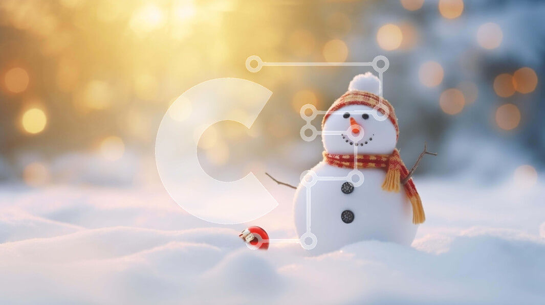 Intra Συλλεκτικό Ξύλινο Παζλ Plywood  4mm - Χιονάνθρωπος στο χιόνι με ανακλαστικά φώτα Σε Ξύλινο Κουτί - Διαστάσεις Puzzle: 10x10 cm – 25 κομμάτια