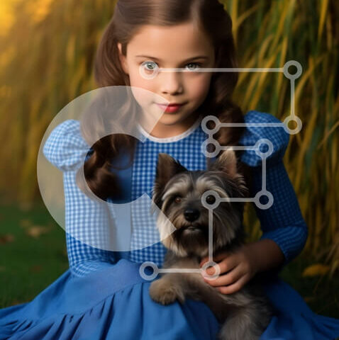 Intra Συλλεκτικό Ξύλινο Παζλ Plywood  4mm - Αξιολάτρευτη φωτογραφία ενός κοριτσιού και του σκύλου της με το όνομα Μαξ σε ένα χωράφι Σε Ξύλινο Κουτί - Διαστάσεις Puzzle: 10x10 cm – 25 κομμάτια - Image 1