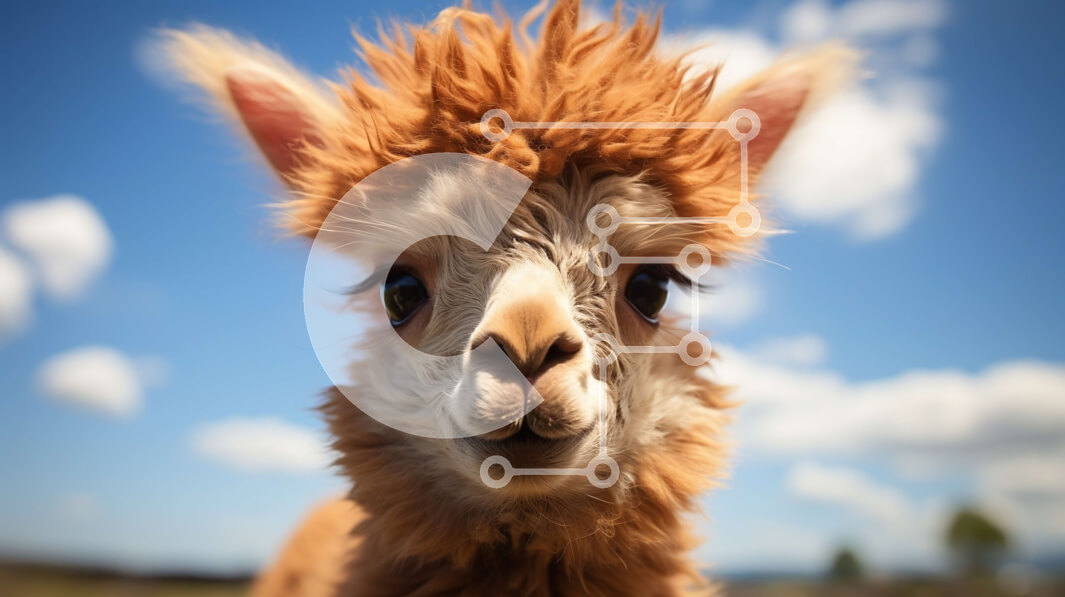 Intra Συλλεκτικό Ξύλινο Παζλ Plywood  4mm - Αξιολάτρευτη κοντινή εικόνα ενός περίεργου αλπακά με χνουδωτό καφέ παλτό Σε Ξύλινο Κουτί - Διαστάσεις: 10x10 cm – 25 κομμάτια