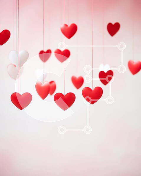 Intra Συλλεκτικό Ξύλινο Παζλ Plywood  4mm - Κόκκινα και λευκά χάρτινα φαναράκια σε σχήμα καρδιάς για την ημέρα του Αγίου Βαλεντίνου Σε Ξύλινο Κουτί - Διαστάσεις: 10x10 cm – 25 κομμάτια