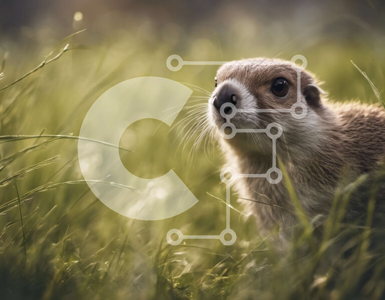 Intra Συλλεκτικό Ξύλινο Παζλ Plywood  4mm - Χαριτωμένος σκύλος λιβαδιού που στέκεται σε ένα χωράφι με πράσινο γρασίδι Σε Ξύλινο Κουτί - Διαστάσεις: 10x10 cm – 25 κομμάτια