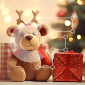 Intra Συλλεκτικό Ξύλινο Παζλ Plywood  4mm - Αρκουδάκι και κουτιά δώρων για την εορταστική περίοδο Σε Ξύλινο Κουτί - Διαστάσεις: 10x10 cm – 25 κομμάτια