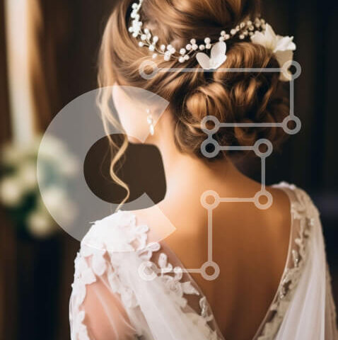 Intra Συλλεκτικό Ξύλινο Παζλ Plywood  4mm - Εκπληκτική νύφη με λευκό νυφικό με θέα στον ορίζοντα της πόλης Σε Ξύλινο Κουτί - Διαστάσεις Puzzle: 10x10 cm – 25 κομμάτια - Image 1