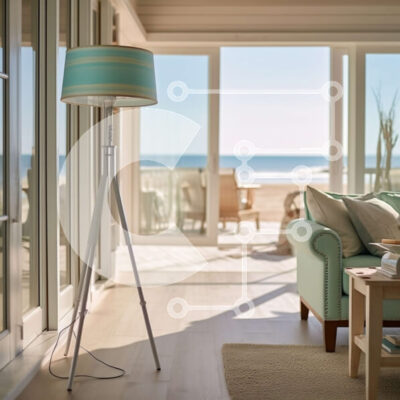 Intra Συλλεκτικό Ξύλινο Παζλ Plywood  4mm - Χαλαρωτικό σαλόνι με εκπληκτική θέα στον ωκεανό Σε Ξύλινο Κουτί - Διαστάσεις Puzzle: 10x10 cm – 25 κομμάτια - Image 1