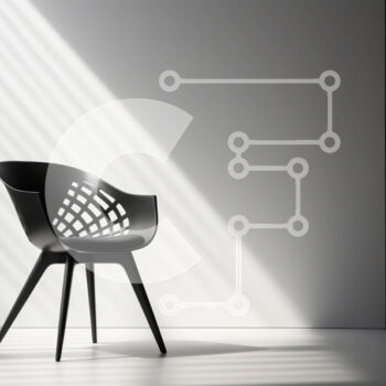 Intra Συλλεκτικό Ξύλινο Παζλ Plywood  4mm - Μαύρη καρέκλα σε λευκό δωμάτιο με φως του ήλιου Σε Ξύλινο Κουτί - Διαστάσεις Puzzle: 10x10 cm – 25 κομμάτια - Image 1