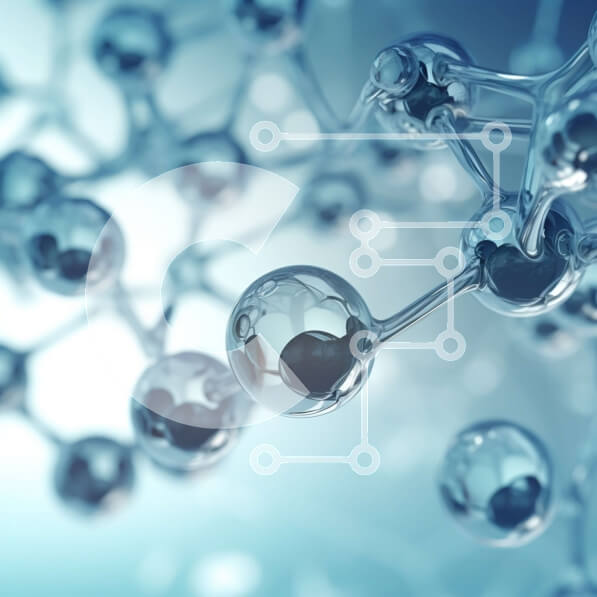 Intra Συλλεκτικό Ξύλινο Παζλ Plywood  4mm - Κοντινή όψη ενός συμμετρικού μορίου με άτομα άνθρακα, υδρογόνου, οξυγόνου και αζώτου Σε Ξύλινο Κουτί - Διαστάσεις Puzzle: 10x10 cm – 25 κομμάτια