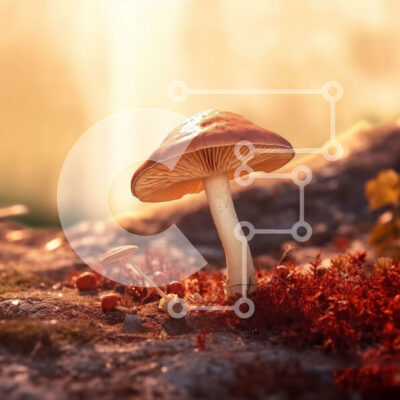 Intra Συλλεκτικό Ξύλινο Παζλ Plywood  4mm - Δονούμενη κινηματογράφηση σε πρώτο πλάνο ενός μεγάλου πορτοκαλιού μανιταριού στο δάσος Σε Ξύλινο Κουτί - Διαστάσεις: 10x10 cm – 25 κομμάτια - Image 1