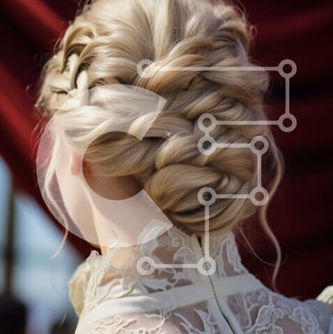 Intra Συλλεκτικό Ξύλινο Παζλ Plywood  4mm - Εκπληκτική εικόνα μιας ξανθιάς γυναίκας με λευκό φόρεμα με δαντελένιο γιακά Σε Ξύλινο Κουτί - Διαστάσεις Puzzle: 10x10 cm – 25 κομμάτια - Image 1