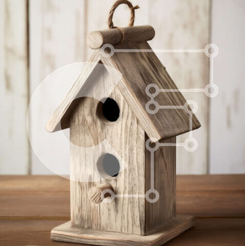 Intra Συλλεκτικό Ξύλινο Παζλ Plywood  4mm - Αξιολάτρευτο Ξύλινο Σπιτάκι πουλιών με έρπητα ζωστήρα και καμινάδα Σε Ξύλινο Κουτί - Διαστάσεις Puzzle: 10x10 cm – 25 κομμάτια - Image 1