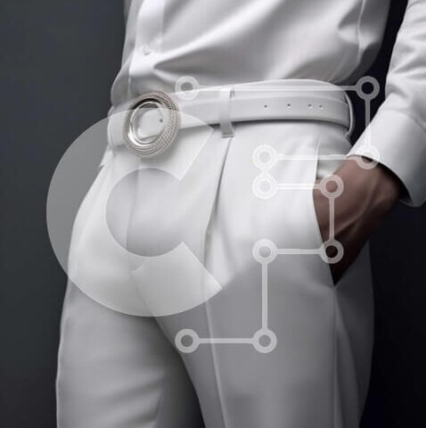 Intra Συλλεκτικό Ξύλινο Παζλ Plywood  4mm - Κομψός άντρας με λευκό πουκάμισο και παντελόνι με αγκράφα για ζώνη Σε Ξύλινο Κουτί - Διαστάσεις Puzzle: 10x10 cm – 25 κομμάτια - Image 1