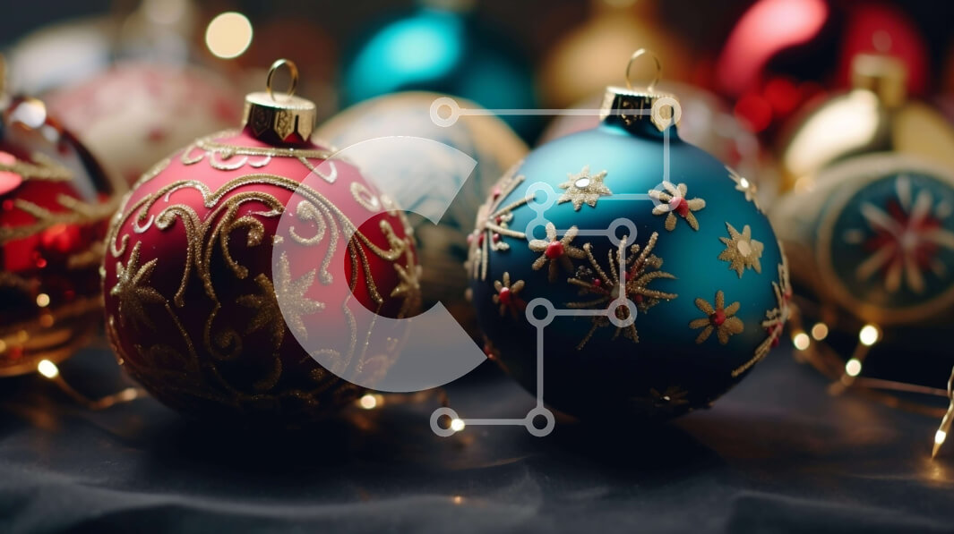 Intra Συλλεκτικό Ξύλινο Παζλ Plywood  4mm - Πολύχρωμες χριστουγεννιάτικες μπάλες διακοσμήσεις με φωτάκια Σε Ξύλινο Κουτί - Διαστάσεις: 10x10 cm – 25 κομμάτια