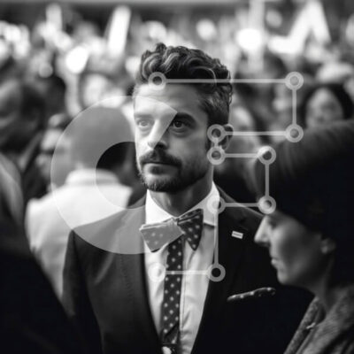 Intra Συλλεκτικό Ξύλινο Παζλ Plywood  4mm - Επαγγελματίας επιχειρηματίας σε ένα πλήθος Σε Ξύλινο Κουτί - Διαστάσεις Puzzle: 10x10 cm – 25 κομμάτια - Image 1