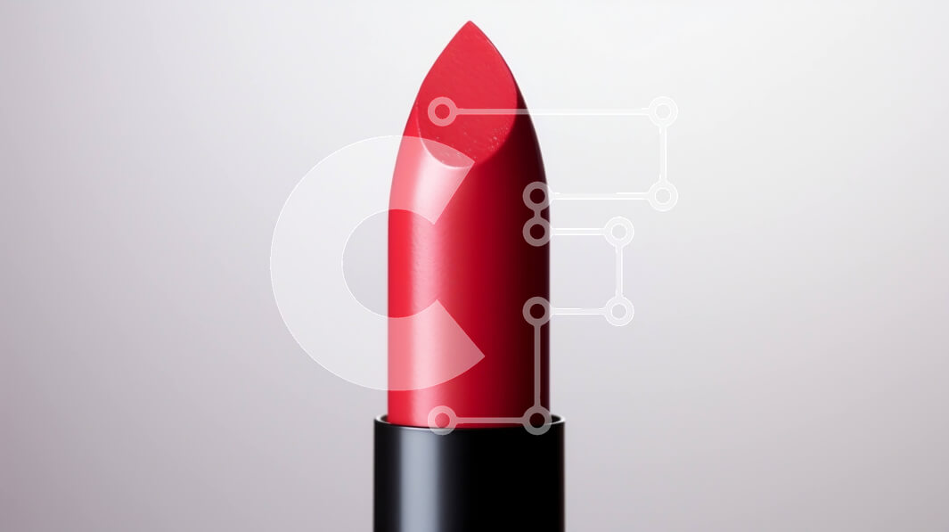 Intra Συλλεκτικό Ξύλινο Παζλ Plywood  4mm - Κοντινό πλάνο κόκκινο κραγιόν σε λευκό φόντο Σε Ξύλινο Κουτί - Διαστάσεις Puzzle: 10x10 cm – 25 κομμάτια