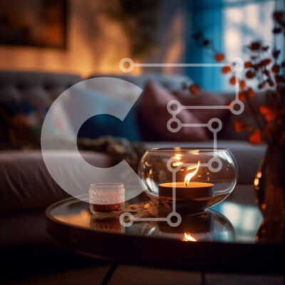 Intra Συλλεκτικό Ξύλινο Παζλ Plywood  4mm - Ζεστό και φιλόξενο σαλόνι με κερί και φυτά Σε Ξύλινο Κουτί - Διαστάσεις Puzzle: 10x10 cm – 25 κομμάτια - Image 1