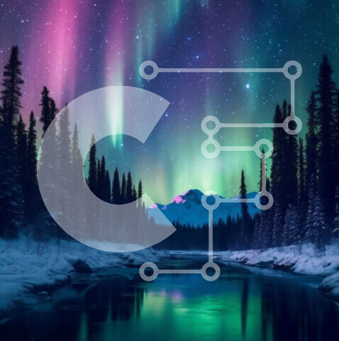 Intra Συλλεκτικό Ξύλινο Παζλ Plywood 4mm - Πολύχρωμη εμφάνιση Aurora Borealis πάνω από το χιονισμένο δάσος Σε Ξύλινο Κουτί - Διαστάσεις: 10x10 cm – 25 κομμάτια - Image 1