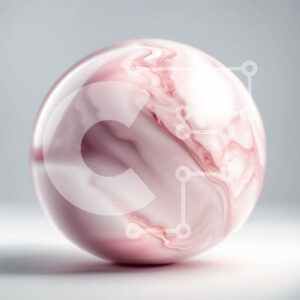 Intra Συλλεκτικό Ξύλινο Παζλ Plywood  4mm - Εκπληκτική εικόνα μιας ροζ μαρμάρινης μπάλας σε μια καθαρή λευκή επιφάνεια Σε Ξύλινο Κουτί - Διαστάσεις: 10x10 cm – 25 κομμάτια