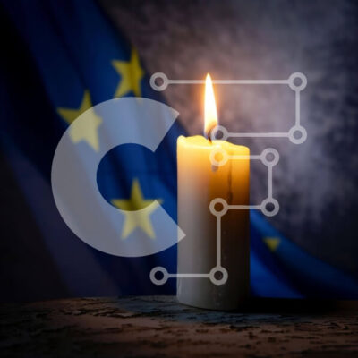 Intra Συλλεκτικό Ξύλινο Παζλ Plywood  4mm - Αναμμένο κερί μπροστά από τη σημαία της ΕΕ Σε Ξύλινο Κουτί - Διαστάσεις: 10x10 cm – 25 κομμάτια - Image 1